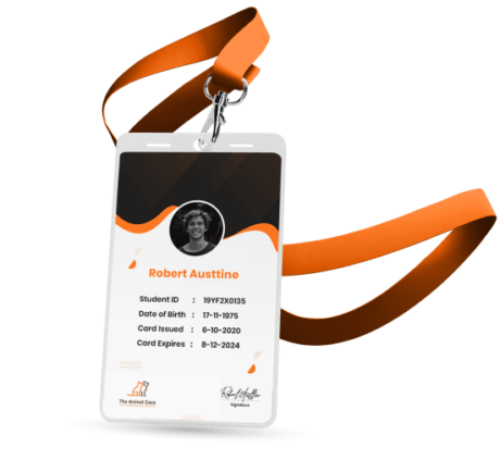 ID badge with lanyard mockup
