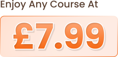 Promotional banner showing “Enjoy any course at £7.99” in bold orange text